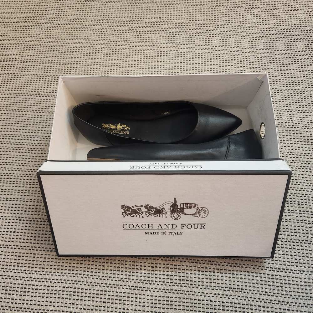 NEW Coach Black Flats 6.5 Point Toe